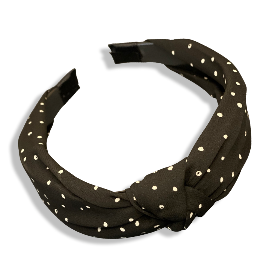 Black polka dot headband