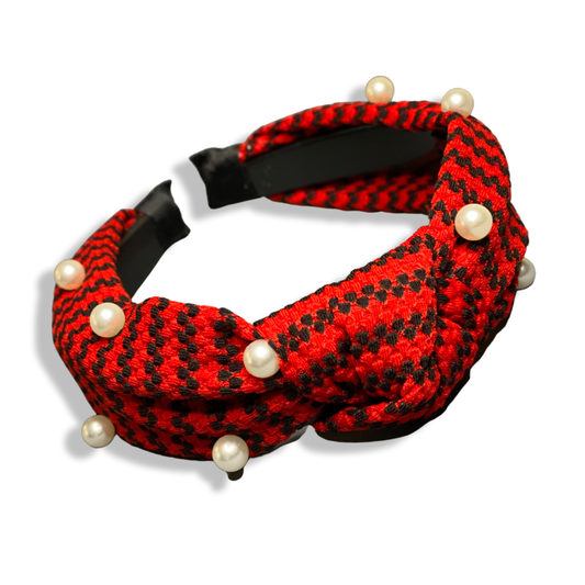 Red pearl headband