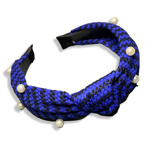 Electric Blue pearl headband