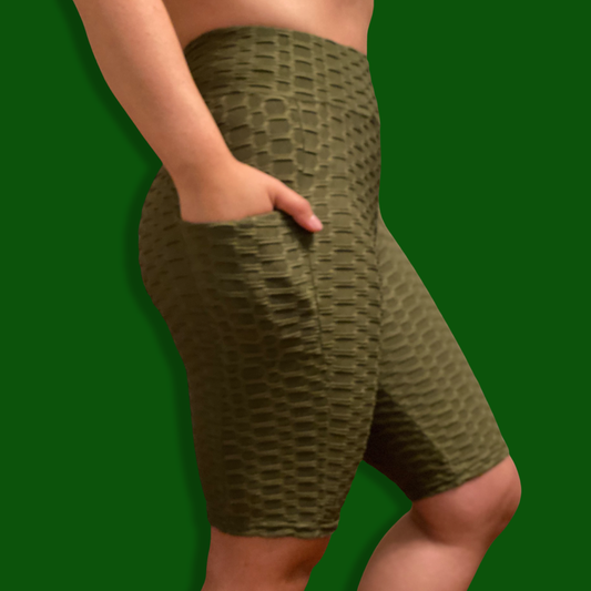 Olive biker short